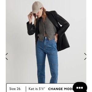 NWT Madewell 90’s Straight utility jeans in fenwood wash